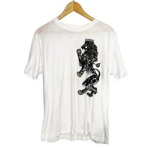 Royal Lion T-Shirt - White Crew Neck T-Shirt - by Devils May Care - Unisex